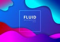 Abstract liquid wavy geometric dynamic 3D colorful background. Trendy gradient fluid shapes composition modern concept Royalty Free Stock Photo