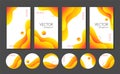 Abstract liquid yellow stories templates and highlight cover icons for social media. Vector fluid gradient backgrounds