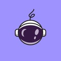 abstract little astronaut helmet logo icon