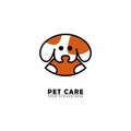 abstract little dog logo icon