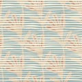 Abstract little forest flowers seamless pattern on stripes background. Floral wallpaper