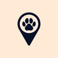 abstract location dog logo icon