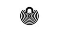 Abstract Lock Icon with Concentric Waves - Security and Technology Symbol Royalty Free Stock Photo