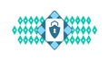 Abstract lock icon incorporating dynamic diamond pattern design, vector design Generative AI Royalty Free Stock Photo