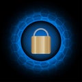 Abstract lock icon technology background