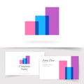 Abstract logo of audit analysis financial sales graph agency vector on business card template design, increase growth Royalty Free Stock Photo