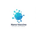 Abstract logo with a blue gradient design resembling a molecular structure or Royalty Free Stock Photo