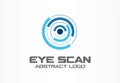 Abstract logo for business company. Corporate identity design element. Retina circle scanner, personality eye Royalty Free Stock Photo