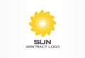 Abstract logo for business company. Eco, spiral sun energy, yellow sunlight logotype idea. Environment, natural, nature