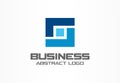 Abstract logo for business company. Industry, finance, bank logotype idea. Square group, network integrate, technology Royalty Free Stock Photo