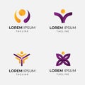 Abstract Logo Collection, yelllow and purple color