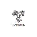 Abstract logo connection for business company. Teamwork, Social Media Logotype idea Royalty Free Stock Photo