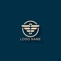 Abstract Logo design with eagle shape concept. Minimalist logo design template