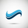 Abstract logo design featuring a dynamic, wave-like shape in shades of Royalty Free Stock Photo