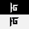 letter Hg or Gh initial unique abstract logo Royalty Free Stock Photo