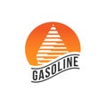 Abstract logo design gasoline template. orange oil industry drop icon. Business, technology, nature, ecology symbol