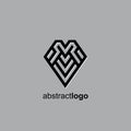 Abstract Logo Design. Lines Logo. Black and White Shield Logo Royalty Free Stock Photo