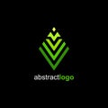 Abstract Logo Design. Lines Logo. Green Elevate Logo Royalty Free Stock Photo