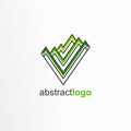 Abstract Logo Design. Lines Logo. Letter V Logo Royalty Free Stock Photo