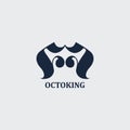 Abstract Logo Design. Octo King Logo Template Royalty Free Stock Photo