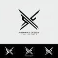 Abstract logo design with sharp, angular black lines forming a symmetrical pattern Royalty Free Stock Photo