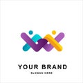 abstract logo diversity and togetherness of social people. Royalty Free Stock Photo