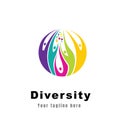 abstract logo diversity and togetherness of social people. Royalty Free Stock Photo