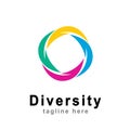 Abstract logo diversity and togetherness of social people. Royalty Free Stock Photo
