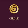 Abstract logo icon design. Elegant Golden Circle Spiral symbol.