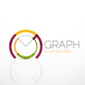 Abstract logo idea, linear chart or graph business icon. Creative logotype design template Royalty Free Stock Photo