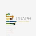 Abstract logo idea, linear chart or graph business icon. Creative logotype design template Royalty Free Stock Photo