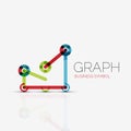 Abstract logo idea, linear chart or graph business icon. Creative logotype design template Royalty Free Stock Photo