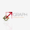 Abstract logo idea, linear chart or graph business icon. Creative logotype design template Royalty Free Stock Photo