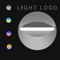 Abstract logo illuminations industrial light color and grayscale