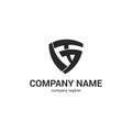 Abstract logo of letters in the form of a shield. Strict logo consisting of letters, suitable for business companies