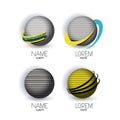 Abstract logo modern globes icon set with color decorative lines Royalty Free Stock Photo