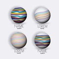 Abstract logo modern globes icon set with colorful decorative lines Royalty Free Stock Photo