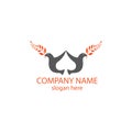 Abstract logo poker bird illustration design template vector Royalty Free Stock Photo