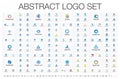 Abstract logo set for business company. Corporate identity design elements. Vector icons Royalty Free Stock Photo