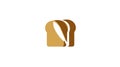 Abstract Logo of Two Slices of Bread with a Smooth Curve Royalty Free Stock Photo