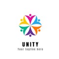 abstract logo unity in diversity and togetherness of social people. Social team logo icon. Royalty Free Stock Photo