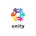 abstract logo unity and togetherness of social people. Social team logo icon. Social diversity, team work Royalty Free Stock Photo