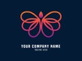 Abstract logo vector gradient Butterfly