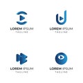 Abstract Logo Collection, blue color Royalty Free Stock Photo