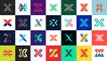 Abstract logos collection with letter X