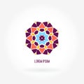 Abstract logotype. Flower. Kaleidoscope bud. Mandala logo. Company logo, mark, emblem and element.