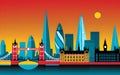 Abstract London skyline vector illustration for city-themed creative projects Royalty Free Stock Photo