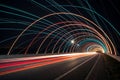 Abstract long exposure light trails on dark background Royalty Free Stock Photo