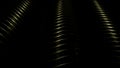 Abstract long three pipes with ribbed surface. Design. Dark industrial background with tubes on a black background in