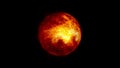 Abstract loop orange red energy plasma planet sphere